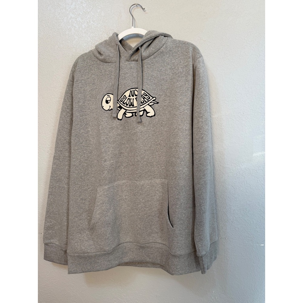 American Needle No Slow Play Turtle Hoodie Mens XL Gray Golf Graphic Sweatshirt